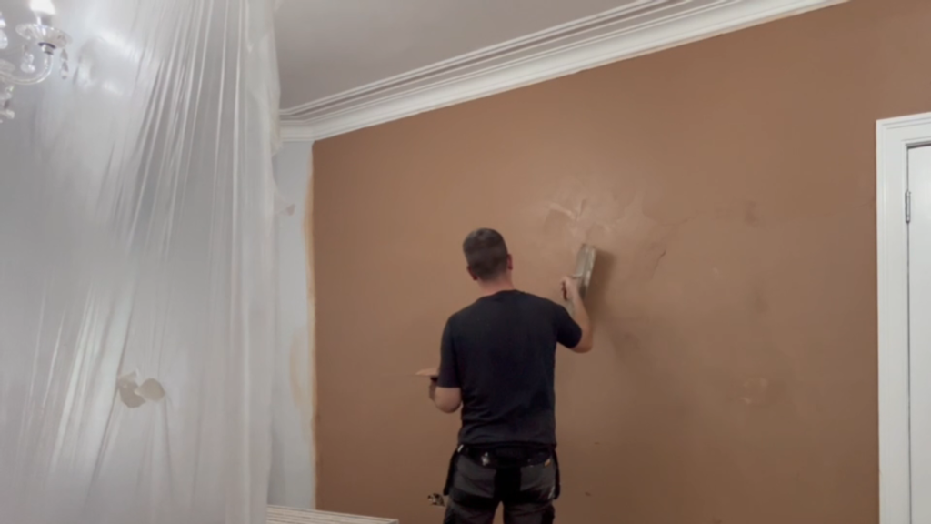 Second coat of multi finish plaster